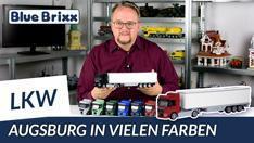 YouTube: LKW in vielen Farben von BlueBrixx -  Augsburg 2-Achs mit 3-Achs Koffer