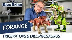YouTube: Triceratops & Dilophosaurus von Forange @ BlueBrixx - mit Soundmodul!