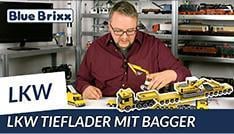 Youtube: Schwerlast-LKW mit Bagger auf Tieflader von BlueBrixx
