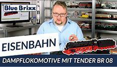 Youtube: Dampflokomotive mit Tender BR 08 von BlueBrixx