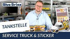 Youtube: Servicetruck und Stickerbogen für die Tankstelle von BlueBrixx