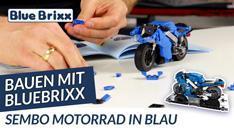 Youtube: Motorrad in blau von Sembo - Bauen mit BlueBrixx