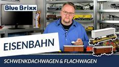 Youtube: Schwenkdachwagen und Flachwagen mit Sattelauflieger von BlueBrixx
