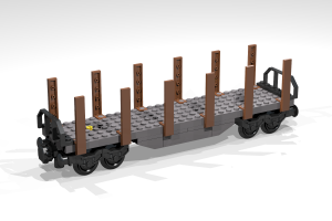 Railway - Building Blog Set - possible to combine with Lego - Wagon 4