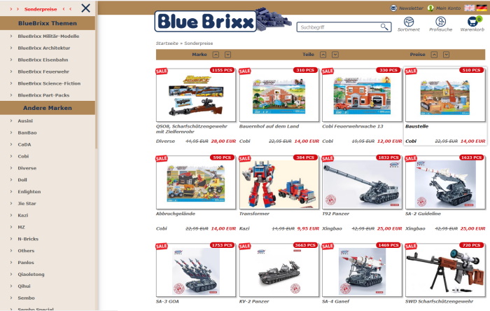 Sonderpreise auf BlueBrixx.com