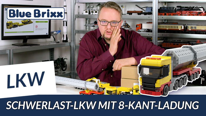 Youtube: Schwerlast-LKW mit Nachläufer + 8-Kant-Ladung von BlueBrixx