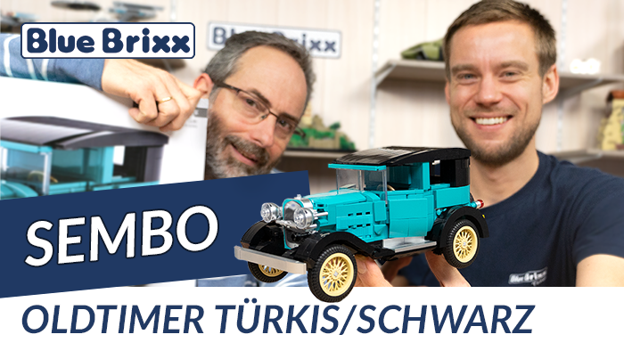 Youtube: Oldtimer in türkis-schwarz von Sembo @ BlueBrixx