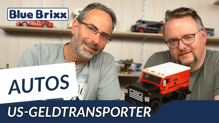 Heute stellen Marco und Micha Euch den US-Geldtransporter in rot vor. Das BlueBrixx-Special Auto im Maßstab 1:18 ist sehr stabil aufgebaut - sehr einbruchsicher!  Der Transporter besteht aus 1.025 Teilen und der Innenraum ist sehr gut ausgestattet.  Die Besonderheit bei dem Wagen ist, dass das Fahrzeug mit Doppelbereifung bestückt ist. Dadurch ist er besonders belastungsfähig. 