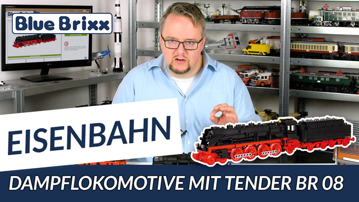 Youtube: Dampflokomotive mit Tender BR 08 von BlueBrixx