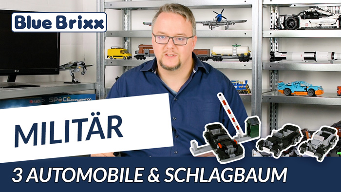 Youtube: Schlagbaum mit Wachhaus & drei Automobile von BlueBrixx