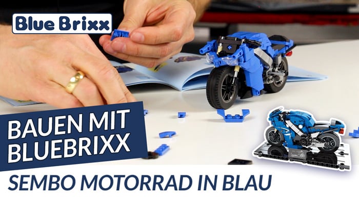 Youtube: Motorrad in blau von Sembo - Bauen mit BlueBrixx