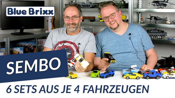 Youtube: 6 Sets aus je 4 Fahrzeugen von Sembo @ BlueBrixx