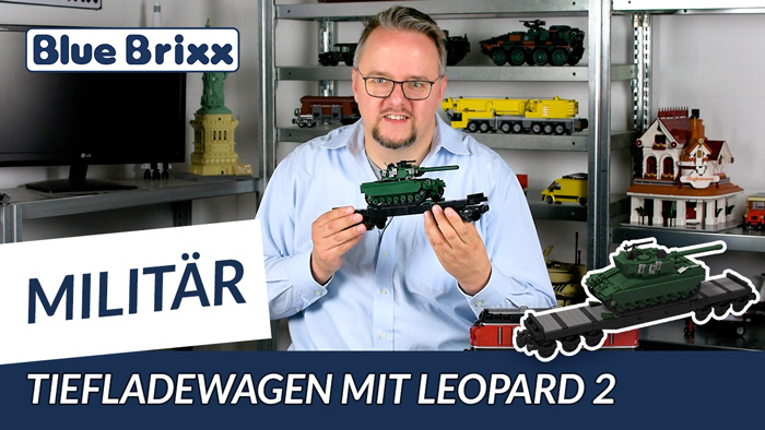 Tiefladewagen mit Leopard 2