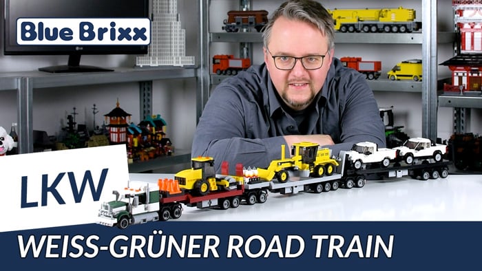 Youtube: Weiß-grüner Road Train von BlueBrixx - 106 cm LKW-Bauspaß!