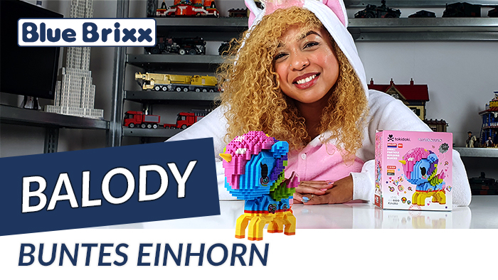 Youtube: Buntes Einhorn aus Diamond Blocks von Balody @ BlueBrixx - mit unserem Einhorn Melissa!