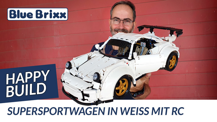 Supersportwagen in weiß mit RC von Happy Build @ BlueBrixx - mit Probefahrt auf der Teststrecke!