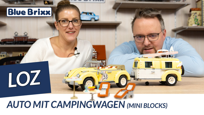 Auto mit Campingwagen (mini blocks) von LOZ  @BlueBrixx Group 