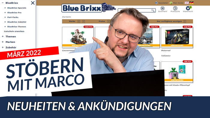 Youtube: Stöbern mit Marco - Neues aus dem BlueBrixx-Shop im März 2022!
