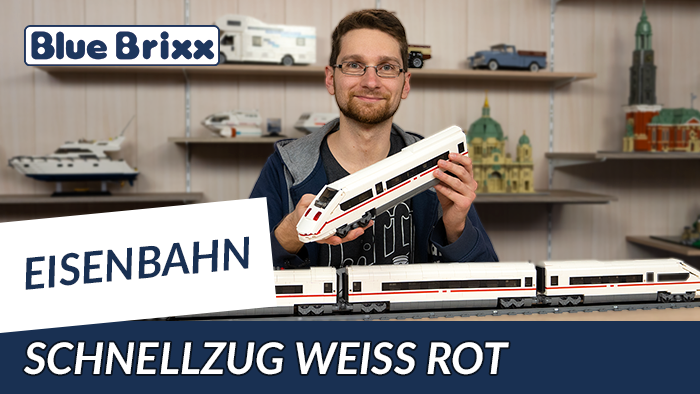 Youtube: Weiß-roter Schnellzug von BlueBrixx - fast zwei Meter Eisenbahnspaß!