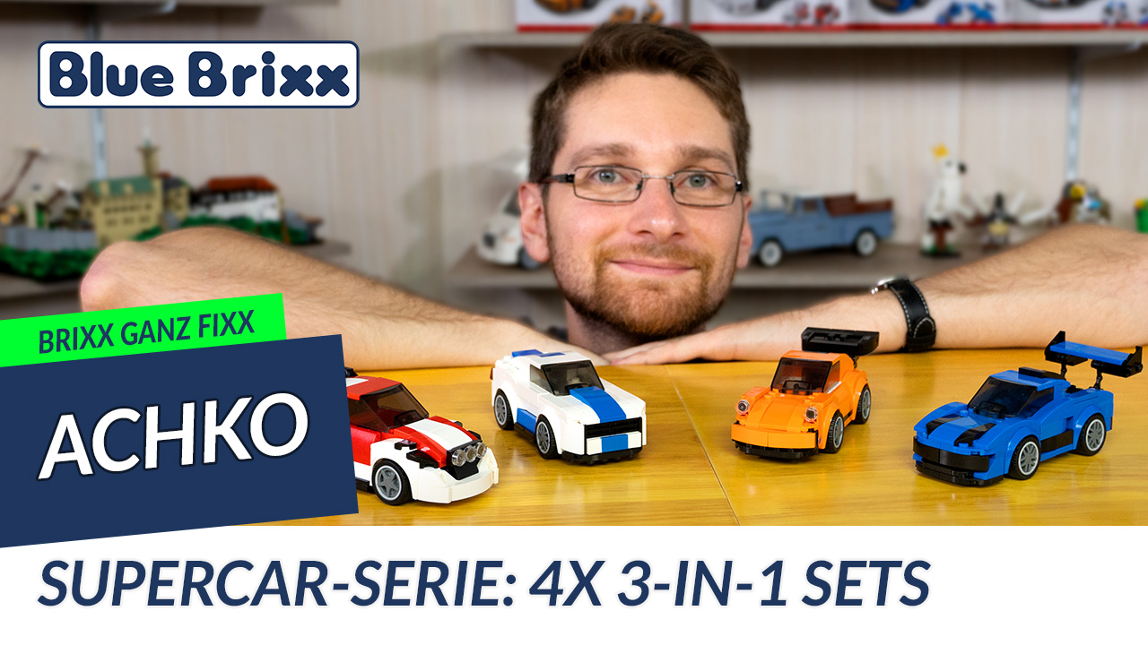 Brixx ganz fix: 3-in-1-Sets der Supercar-Serie  @BlueBrixx Group  - aus 4 Autos werden 13 Sets