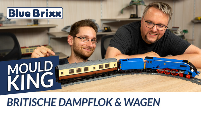 Britische Dampflok mit einem Wagen von Mould King - motorisiert & mit Vernebler!