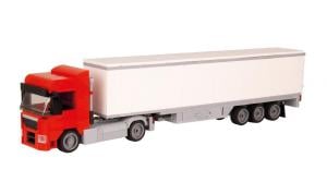 Truck Augsburg 2-axle with 3-axle suitcase red