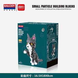 Katze grau-weiß (diamond blocks)