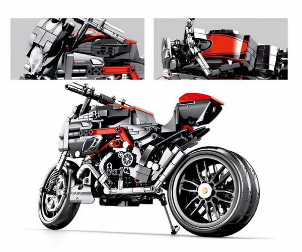 Motorrad in schwarz/rot