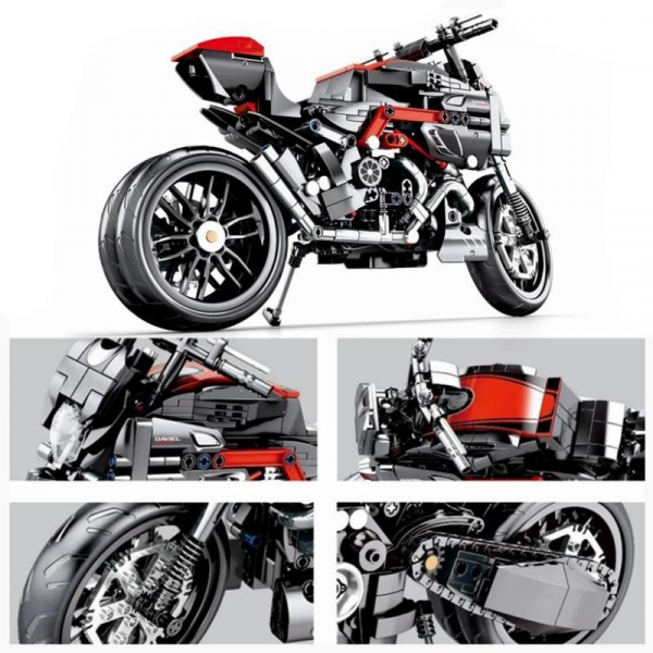 Motorrad in schwarz/rot