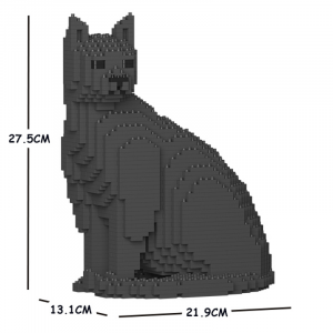 Cat sitting + dark grey