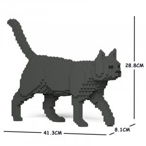 Cat  dark grey + walking