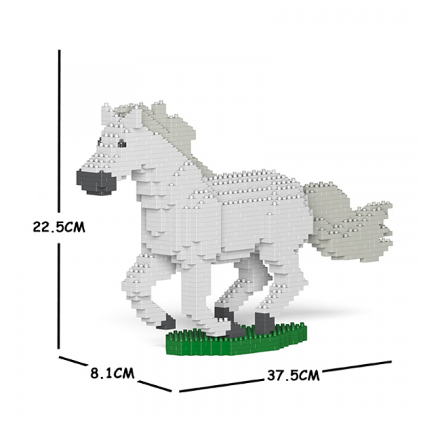 Pferd weiß + galoppierend