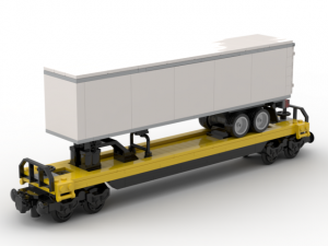 Intermodal Flat Car with Semitrailer