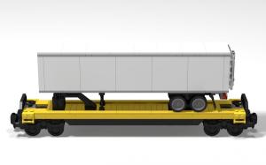 Intermodal Flat Car with Semitrailer