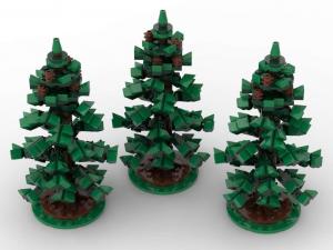 Fir trees, set of 3