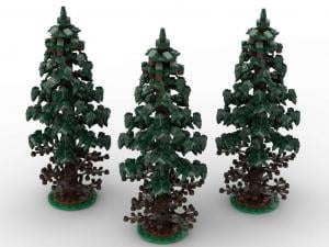 Spuce trees, set of 3