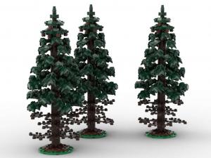 Spuce trees, set of 3