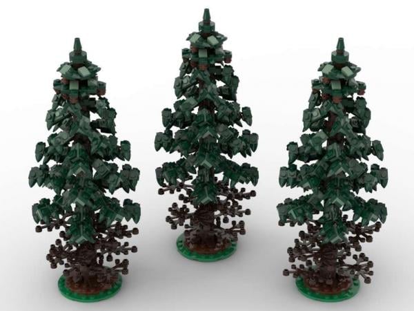 Spuce trees, set of 3