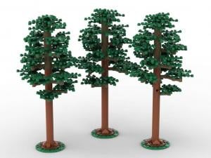 Pine trees, set of 3