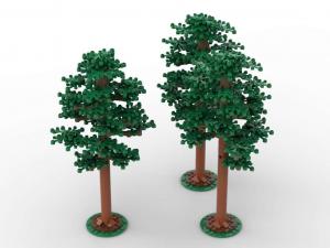 Pine trees, set of 3