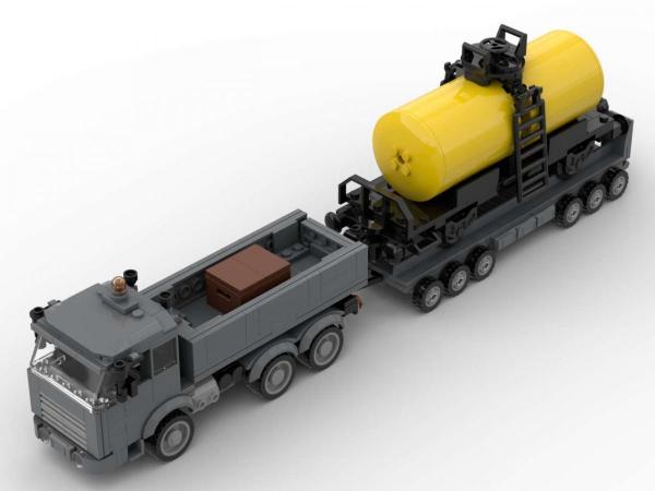 Truck with tank car