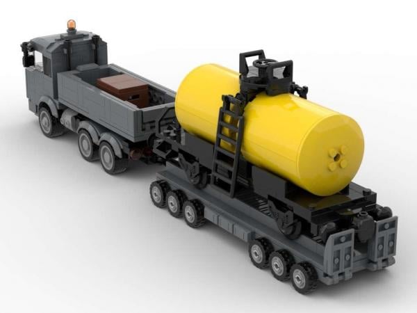 Truck with tank car
