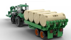 Tractor with hay trailer