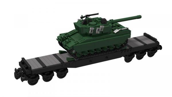 Tiefladewagen mit Leopard 2