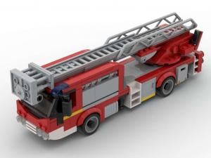 Low-floor fire brigade ladder truck