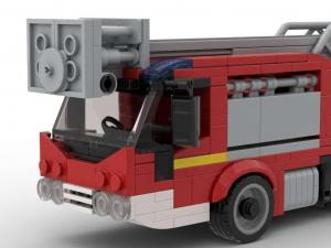 Low-floor fire brigade ladder truck