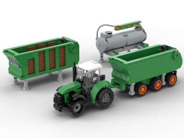 Tractor with 3 trailers