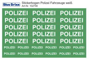 Stickerbogen für Polizeifahrzeuge