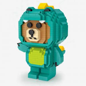Bear in crocodile costume (diamond blocks)