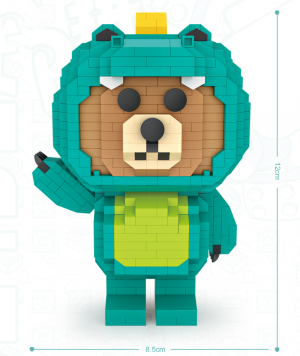 Bear in crocodile costume (diamond blocks)